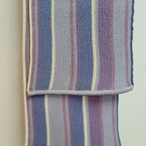 Oleana Striped Knit Scarf in Shades Of Blue And Lavenders